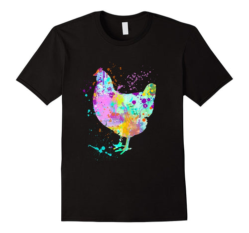 Chicken-T-Shirt--Watercolor-Splash-Love-Chickens-Tee-Shirt
