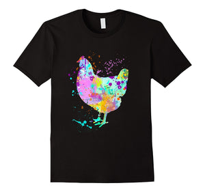 Chicken-T-Shirt--Watercolor-Splash-Love-Chickens-Tee-Shirt